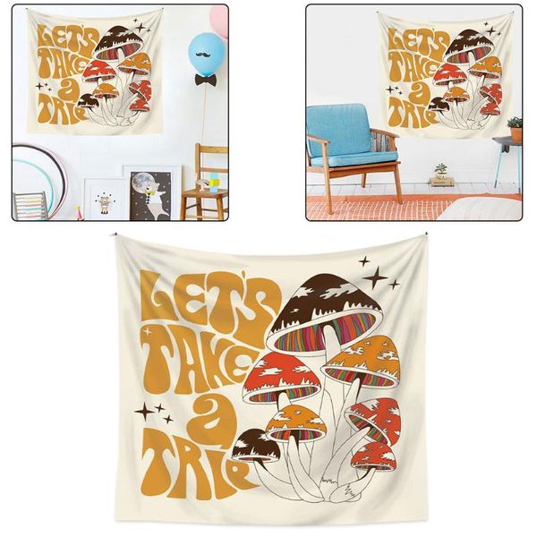 tapestries mushroom tapestry wall decor girls dorm room hanging aesthetic let's take a try home decoration